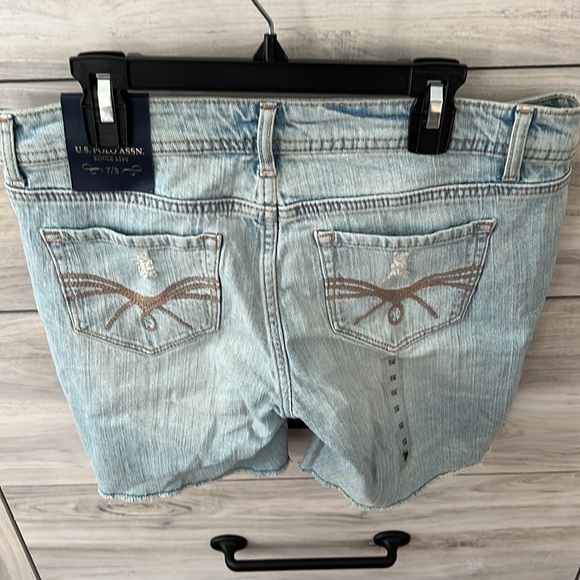 NWT US Polo Bermuda Jean shorts - distressed - size 7/8 - Picture 2 of 3